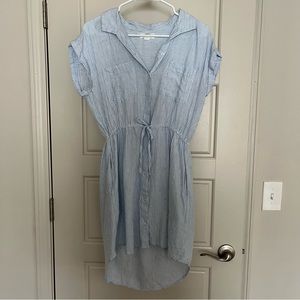 Light Blue Striped Mini Dress